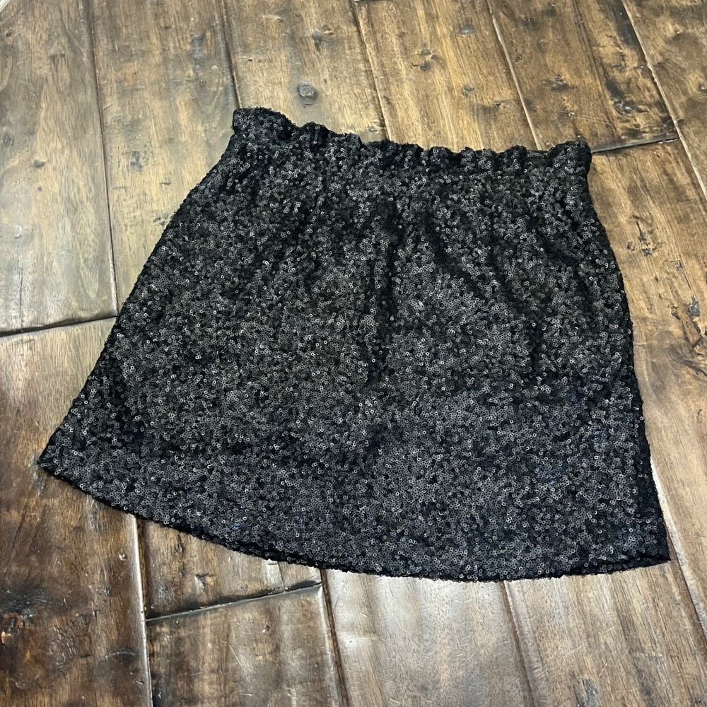 Joe Fresh XS Mini Skirt Black‎ Sequin Wide Elastic Waistband Party Cocktail